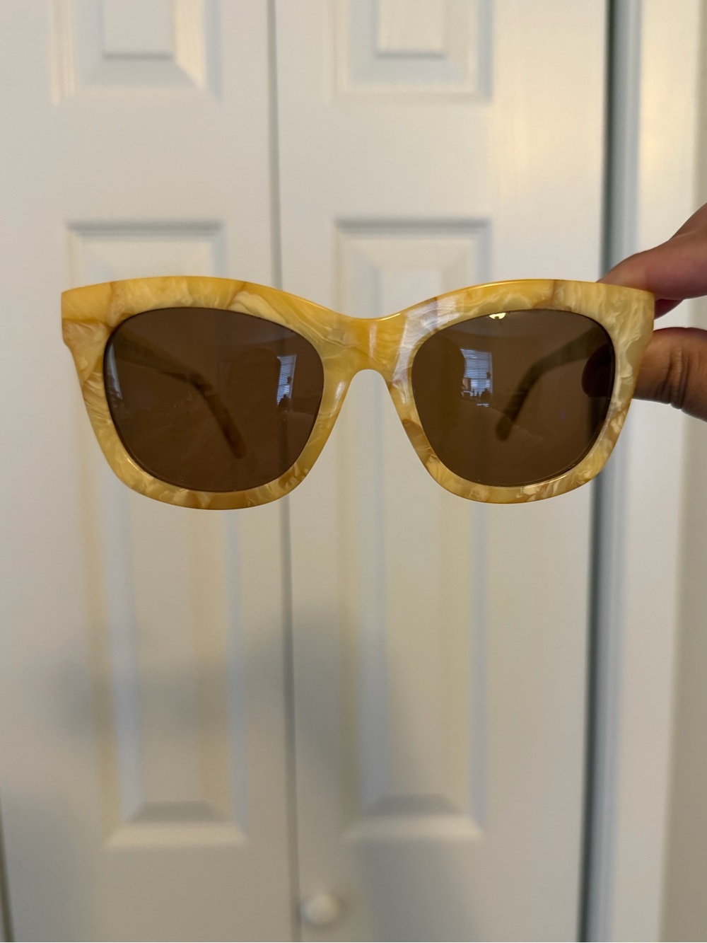 Madewell Yellow Marbled Frame Sunglasses - Fashion Women's Accessory